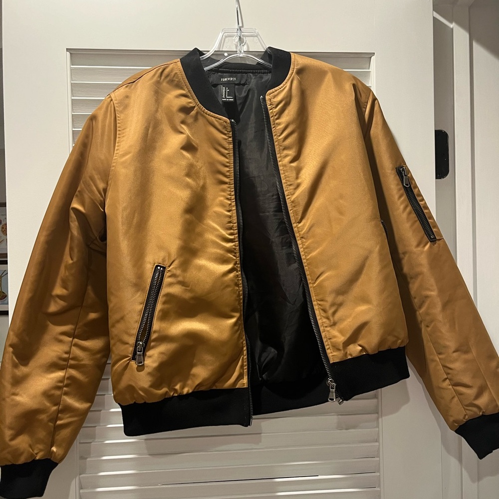 Forever 21 Gold Bomber Jacket